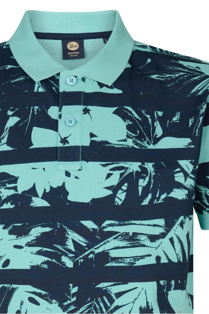 POLO MET ALLOVER PRINT M 1050 POL104 6169 Aqua Green